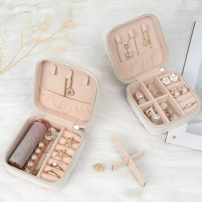 "Portable Mini Jewelry Storage Box Travel Organizer Jewelry Case"