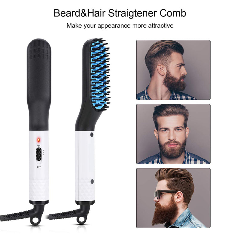 "Hot Comb Straightener Electric Negative Ion Heating Comb For Men Beard "