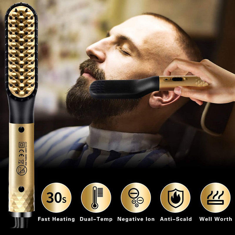 "Hot Comb Straightener Electric Negative Ion Heating Comb For Men Beard "